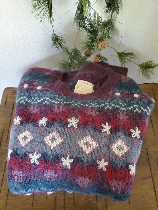 Christopher & Banks Sweaters - Christopher & Banks Mohair Blend Fair Isle Embroidered Sweater Vintage 90s
